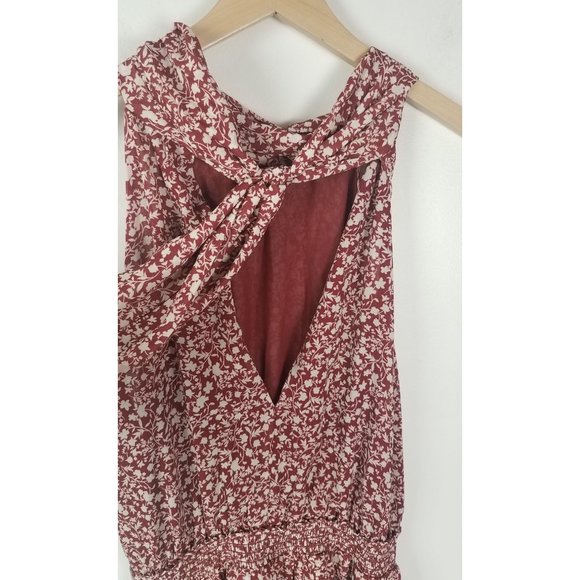 Willow Women's Sz. M Kathleen Floral Halter Built In Shorts Dress In Berry NWT - Picture 8 of 10